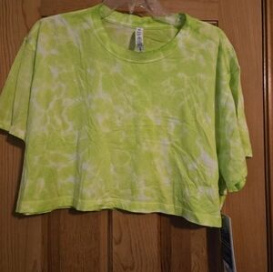 lululemon athletica Lime Green Tie-Dye Crop Top